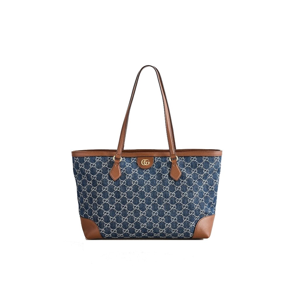 Gucci Blue Denim Ophidia Medium Tote